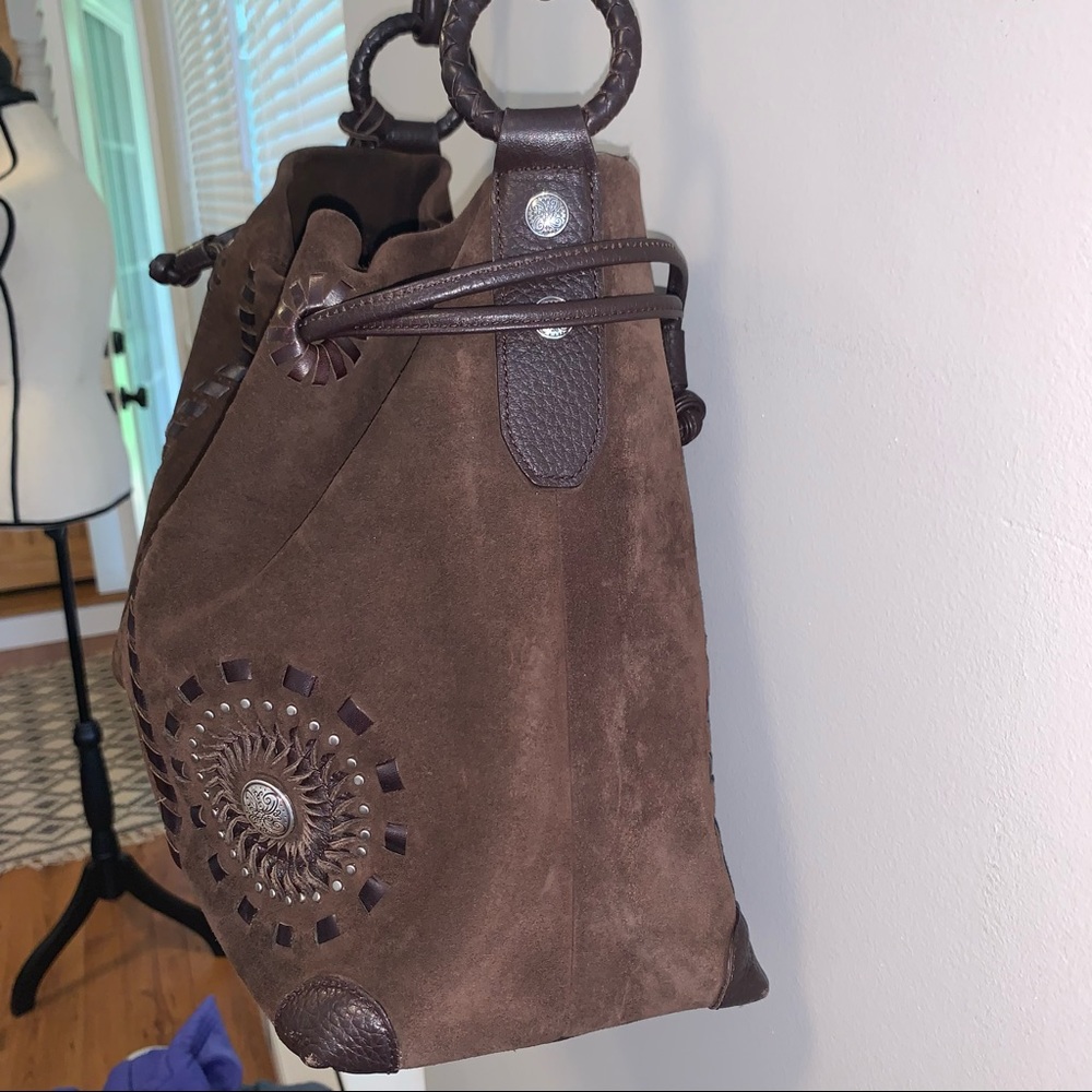 Brighton Suede Large Drawstring Bag - image 5